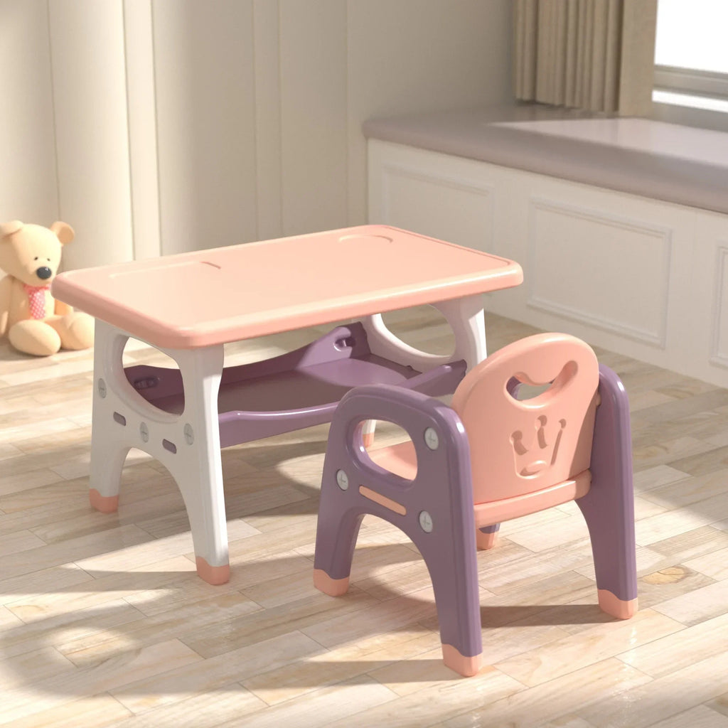 Learning Table and Chair Set for Kids Small Kindergarten Desk Baby Writing Table Plastic Play and Study Desk
