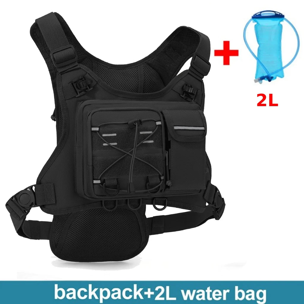 Multi-Functional Tactical Chest Pack Hydration Backpack for Men