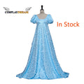 Daphne Cosplay Costume Blue Lace Victorian Ball Gown Dress