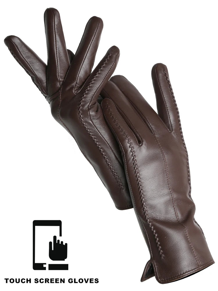 Women's Sheepskin Gloves Winter Warm Plus Velvet