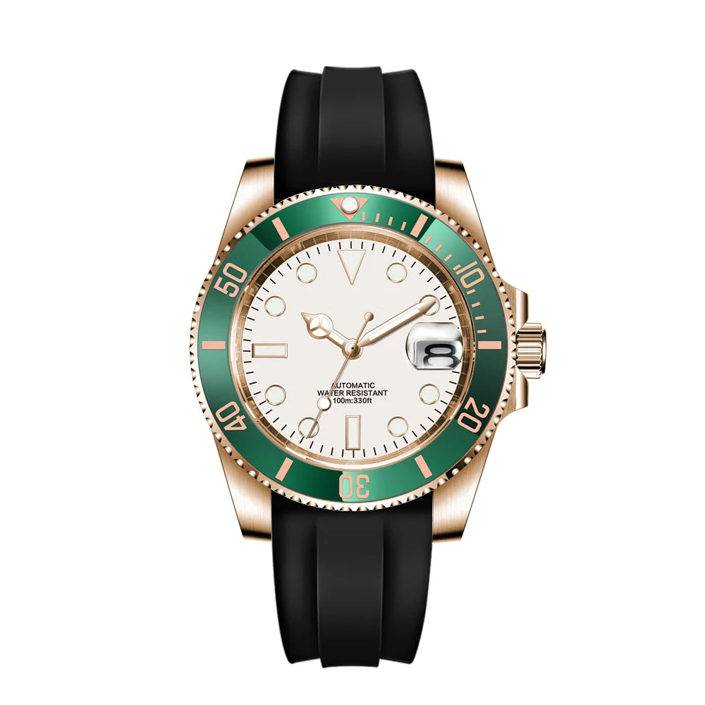 Corgeut 40mm Corgeut Men's Two Tone Gold Mechanical Automatic Wristwatch NH35 Movement 100M Waterproof Sapphire Glass - Reloj