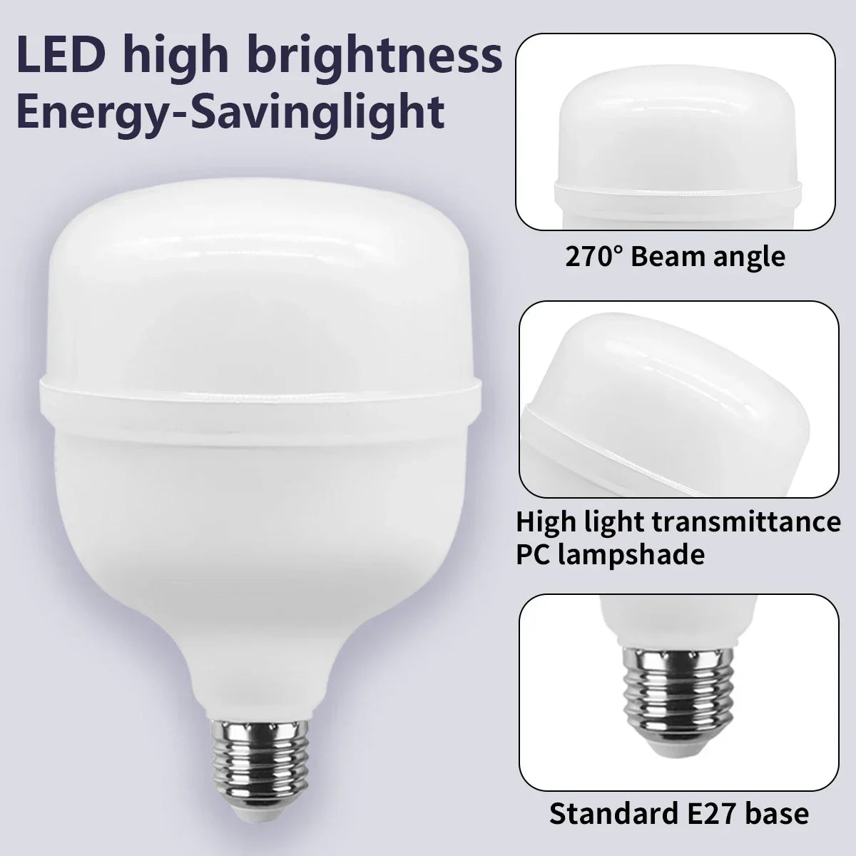 1-5 unidades de bombilla LED superbrillante de 10W-50W, 5000lm, AC 110V 220V, lámpara LED E27, luz LED para iluminación del hogar y sala de estar