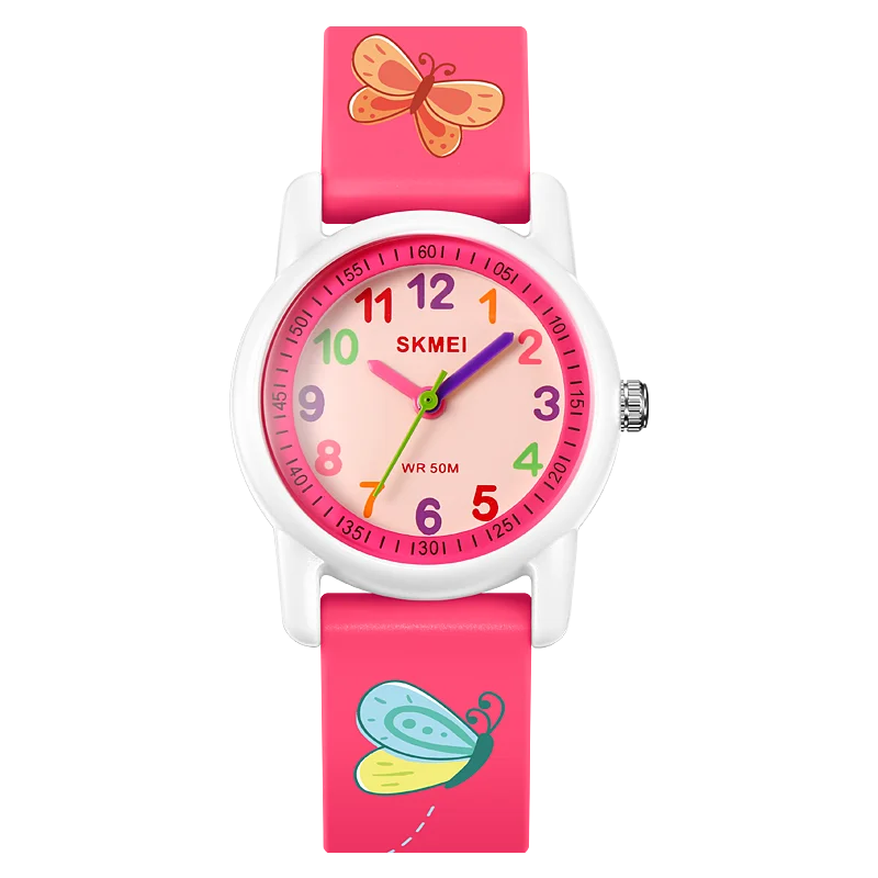 Relojes deportivos SKMEI para niños, resistentes al agua 50m, regalo para niñas y niños, reloj de animales lindo, fácil de leer, correa de TPU de cuarzo para niños