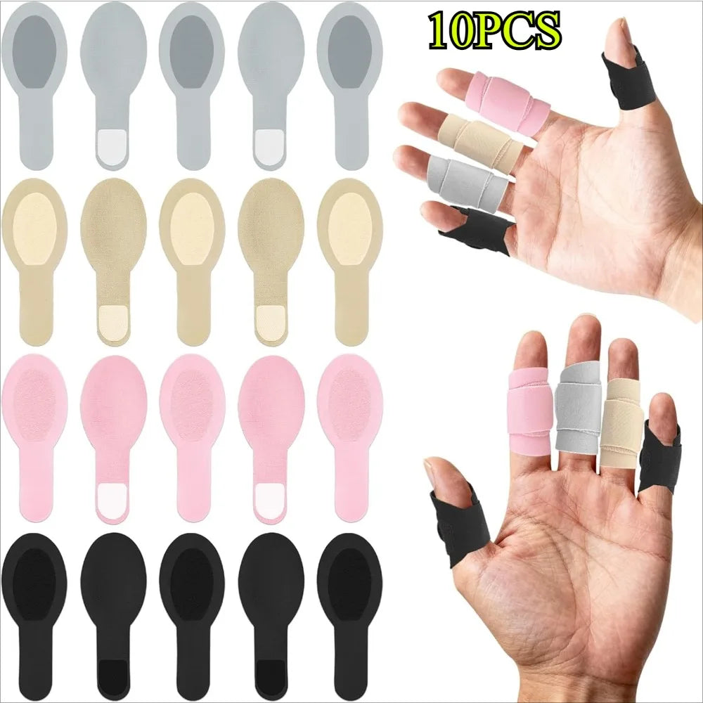 10 Pcs Finger Splints Kit, Adjustable Elastic Nylon Finger Brace Supports For Trigger Finger, Arthritis, Strained Or Sprained Fi