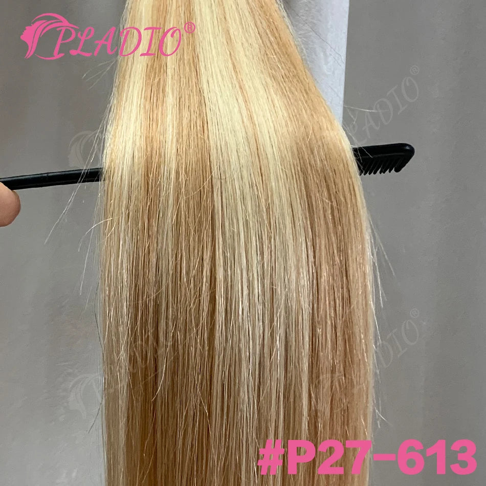 PLADIO Straight I Tip Hair Extensions Human Natural Hair Extensions Keratin Capsule Original Human Hair 12-26 Inch 50pcs 100pcs