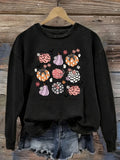 Women's Casual Long Sleeve Crew Neck T-Shirt Hey There Pumpkin Print Design Design, Round Neck Women's Clothing, Machine Washable, Slightly Elastic, Loose Fit, Spring Autumn Winter Women's T-Shirt, Halloween Costume Outfit