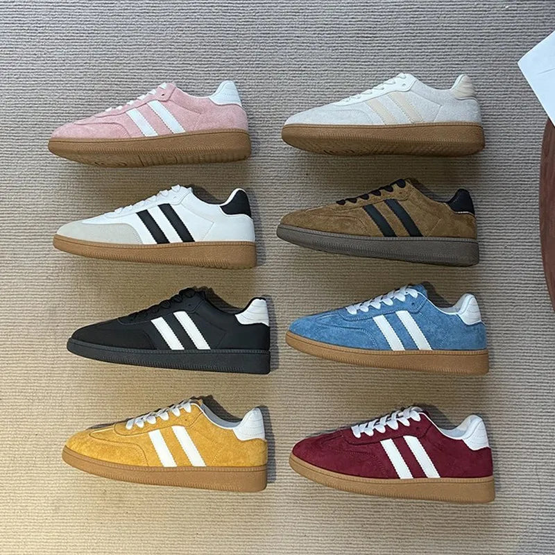 2026 Retro Round Head Soft Leather Shoes Spring New Style Versatile Breathable Lightweight Agan Sports Shoes for Couples Sneaker