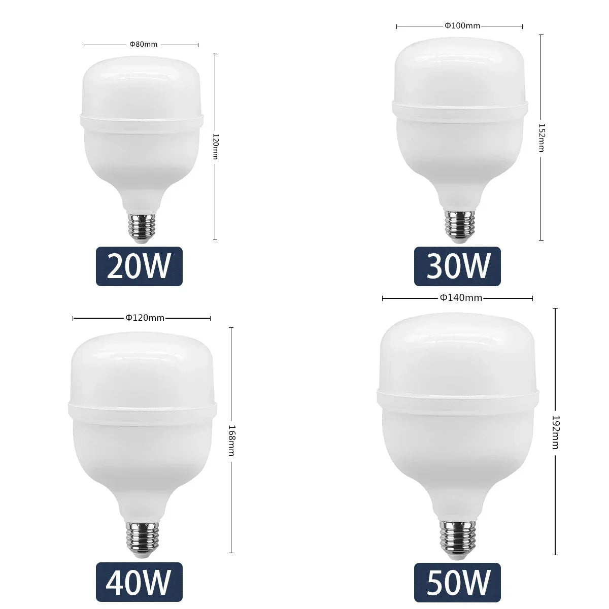 1-5 unidades de bombilla LED superbrillante de 10W-50W, 5000lm, AC 110V 220V, lámpara LED E27, luz LED para iluminación del hogar y sala de estar