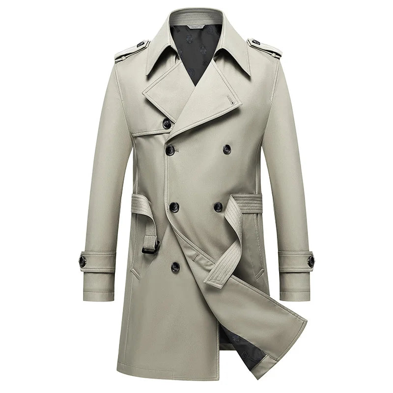 Klassisk trenchcoat för män 8XL plus size vindjacka hög kvalitet business casual vindkappa herrkläder överdimensionerade ponchos