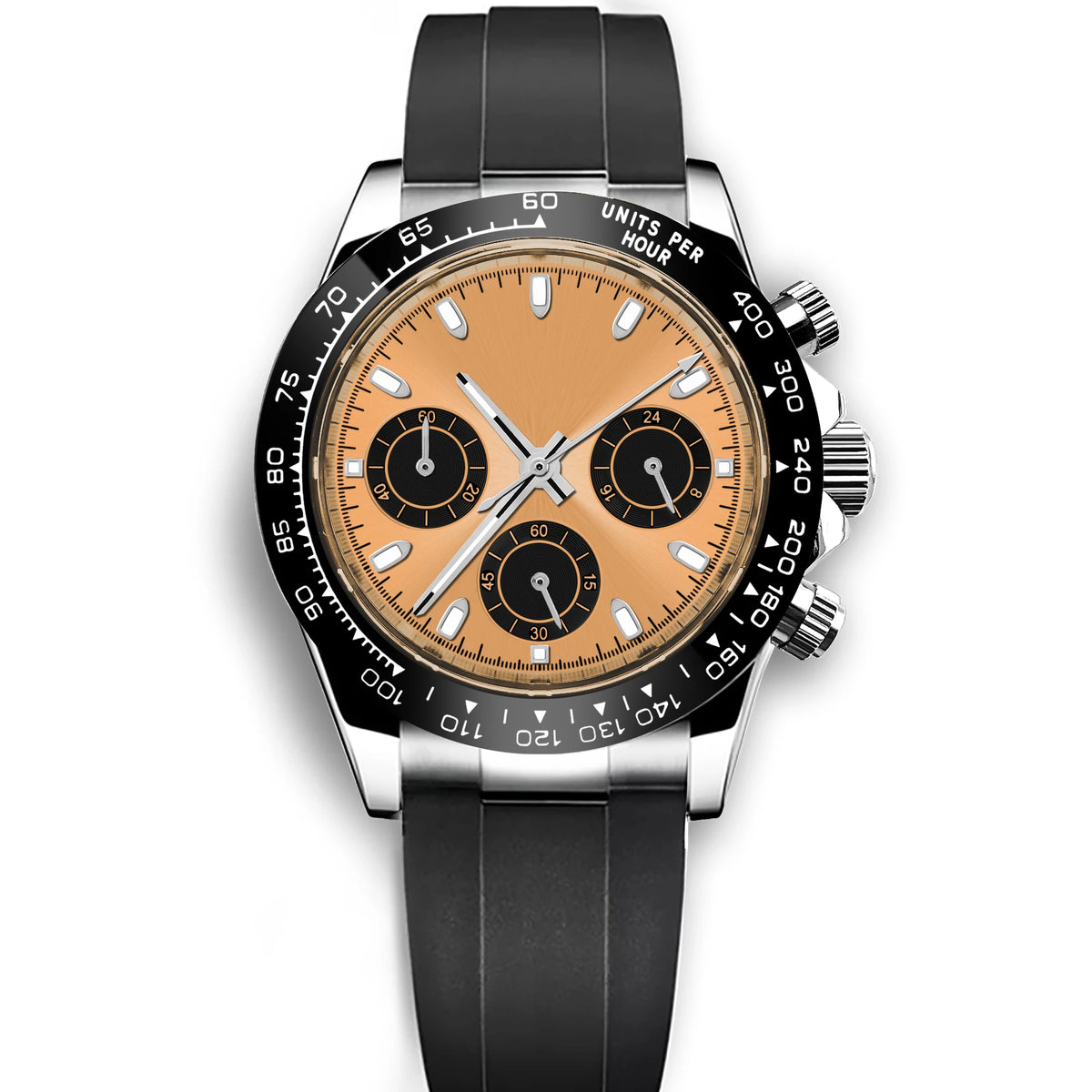 Corgeut Luxury Men's 39mm Quartz Watch Chronograph Sapphire Fashionable Trendy Stylish Sports Steel Band Wristwatch Custom Logo
