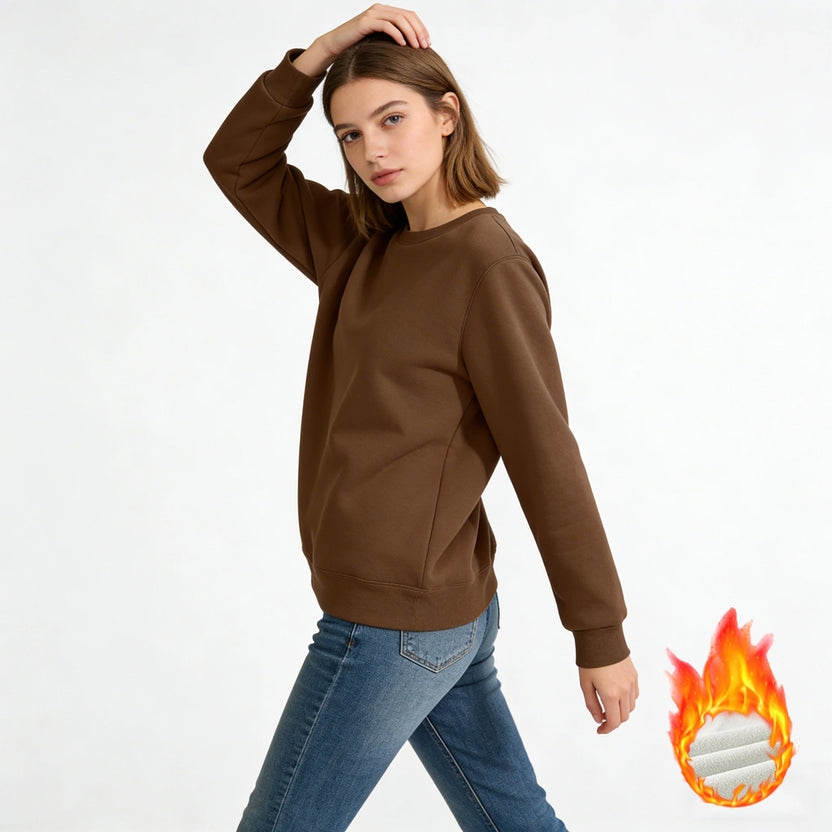 LEGIBLE Autumn Winter Woman's Hoodies Oversize Female Loose Solid Thicken Fleece Warm Women Sweatshirts Lady