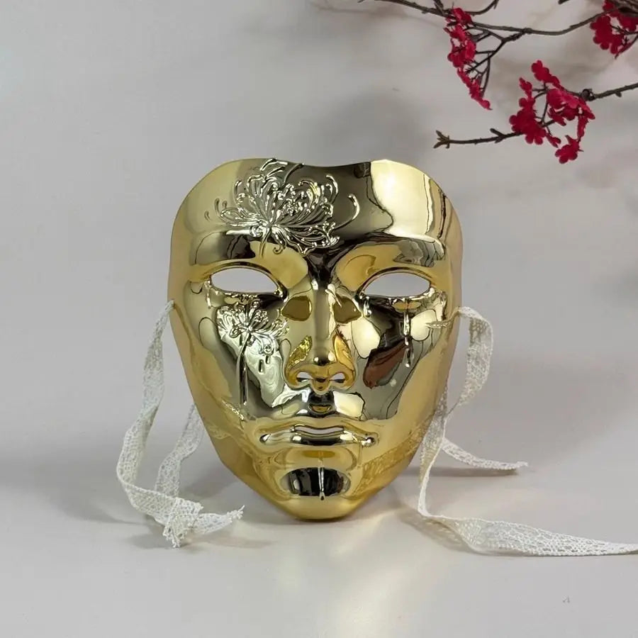 Kinesisk stil handmålad Manjusaka cosplay-mask för hela ansiktet