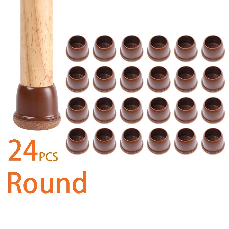 24 PCS Chair Leg Protectors for Hardwood Floors Thick Felt Pads Table Furniture Leg Cover Smooth Moving Chair Feet Caps Square
