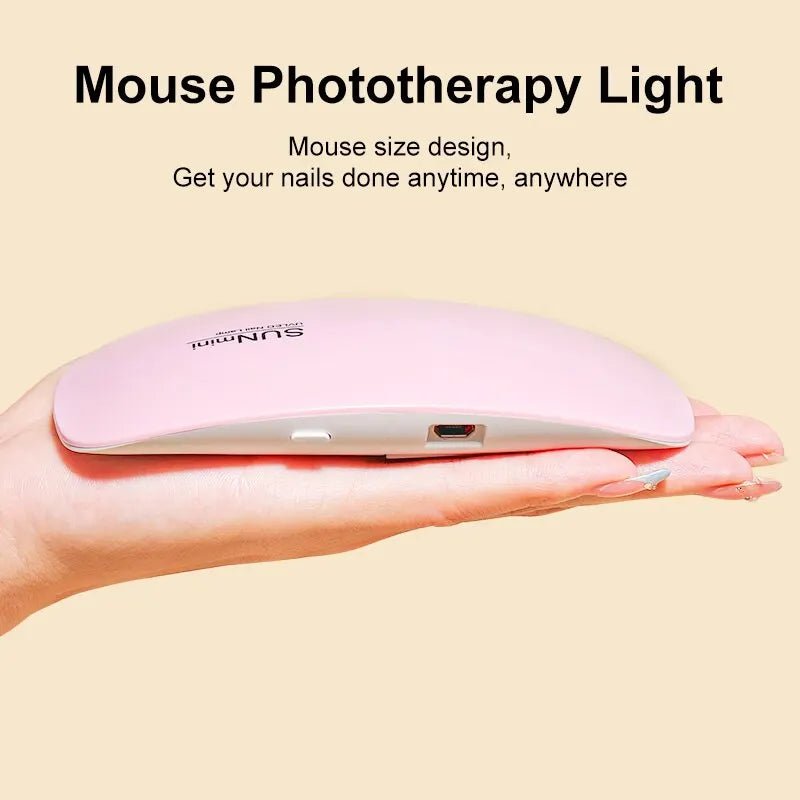 6W Mini Nail Dryer Machine Portable 6 LED UV Manicure Lamp Home Use Nail Lamp for Drying Polish Varnish With USB Cable