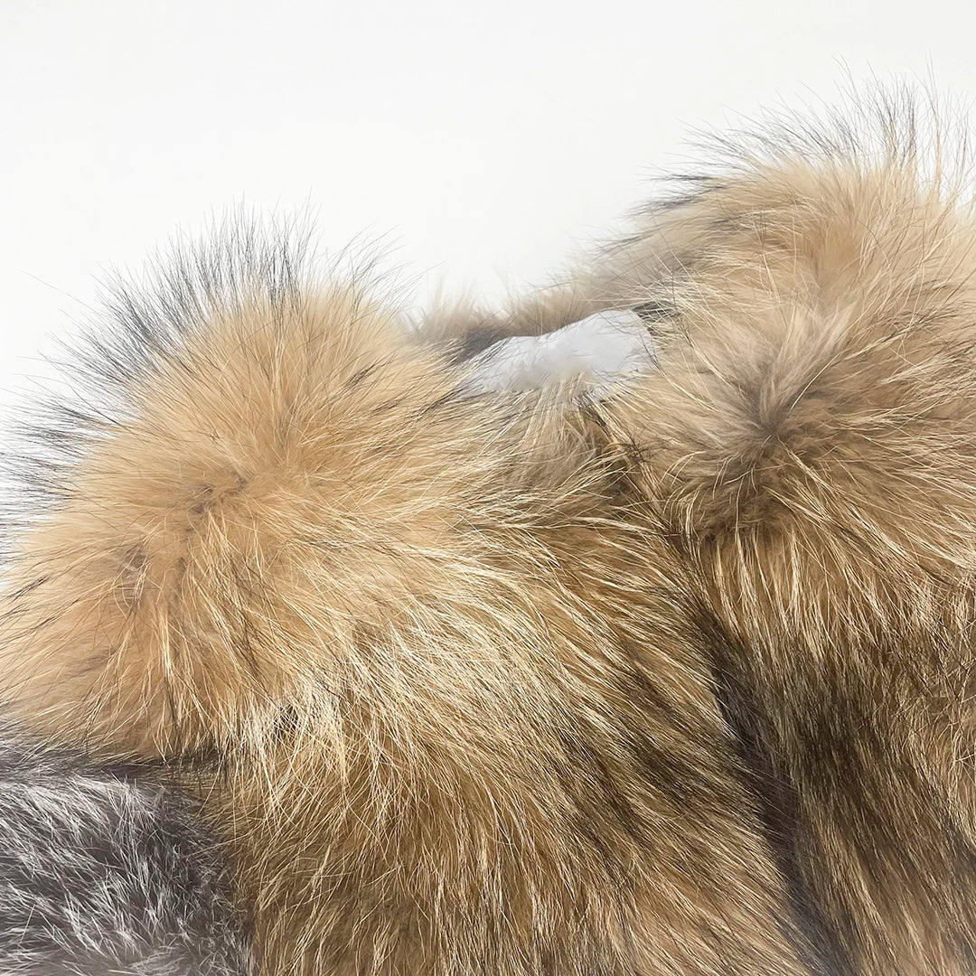 MISSJANEFUR 2022 New Fur Coat Women Cropped Luxury Real Silver Fox Fur Jacket Fashion Warm Custom Natural Raccoon Fur Winter