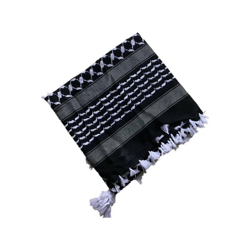 100%Cotton Thicker Arab Scarves Men Winter Keffiyeh Windproof Scarf Muslim Hijab Shemagh Tactical Desert Square Wargame