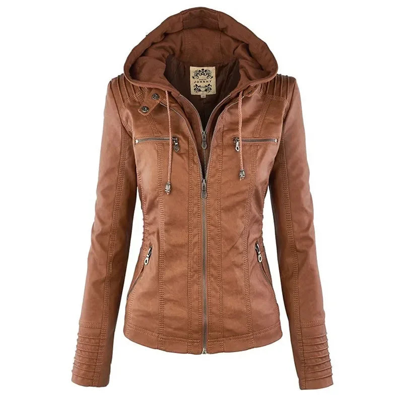 Faux Leather Jacket Women 2026 Basic Jacket Coat Female Winter Motorcycle Jacket PU Leather Zipper Hoodies Outerwear Chaqueta