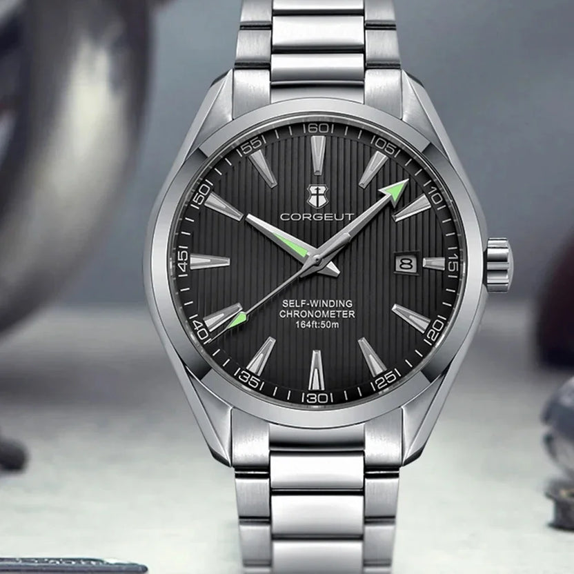 Luksusowy zegarek męski 41 mm, mechanizm NH35, możliwość personalizacji logo, sportowy zegarek automatyczny, mechaniczny, szafirowe szkło, stalowa bransoleta