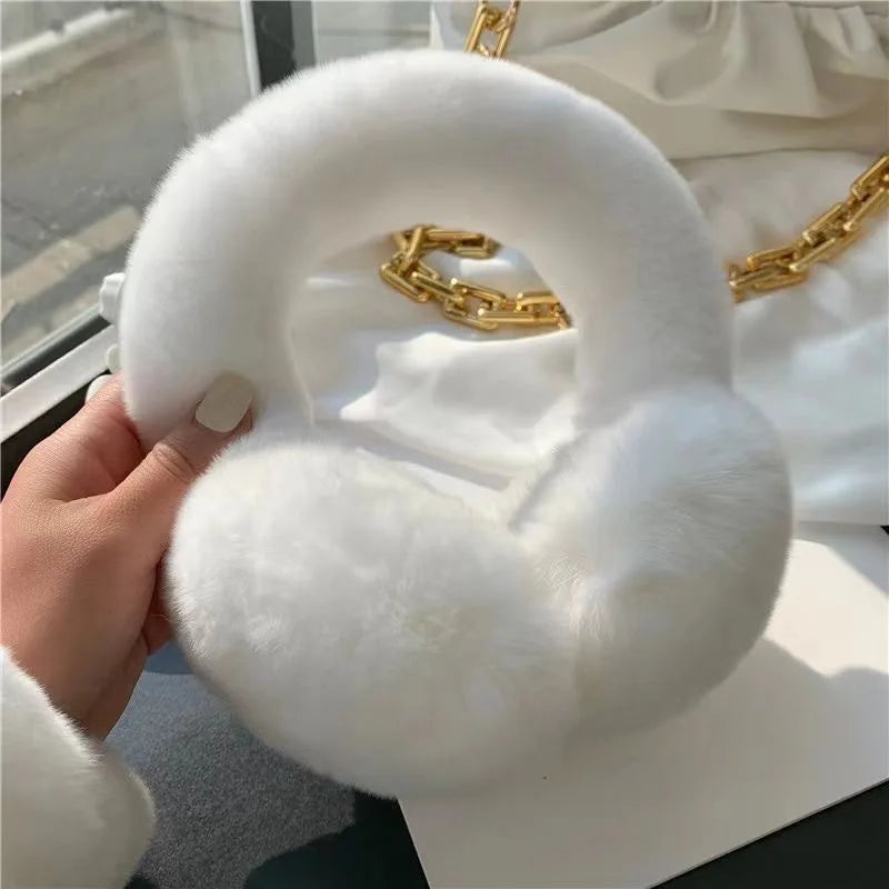 Ohrenschützer für Damen Winter Ohrenwärmer Weich Warm Zopfmuster Pelzig Echtes Rex-Kaninchenfell Ohrenschützer für kaltes Wetter