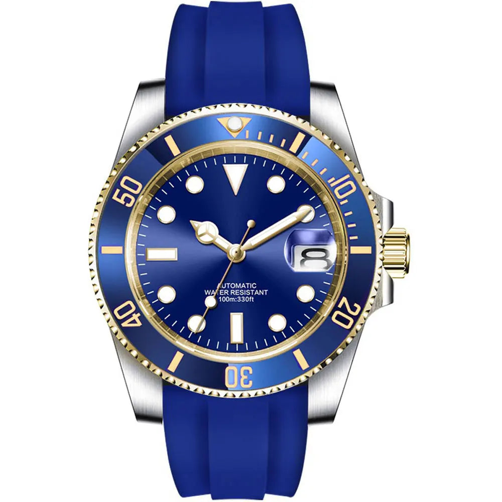 Custom Logo Luxury Sapphire Crystal NH35 Miyota Automatic Mechanical Watch Rose Men's Watch 10Bar Swimming Date Male Clock