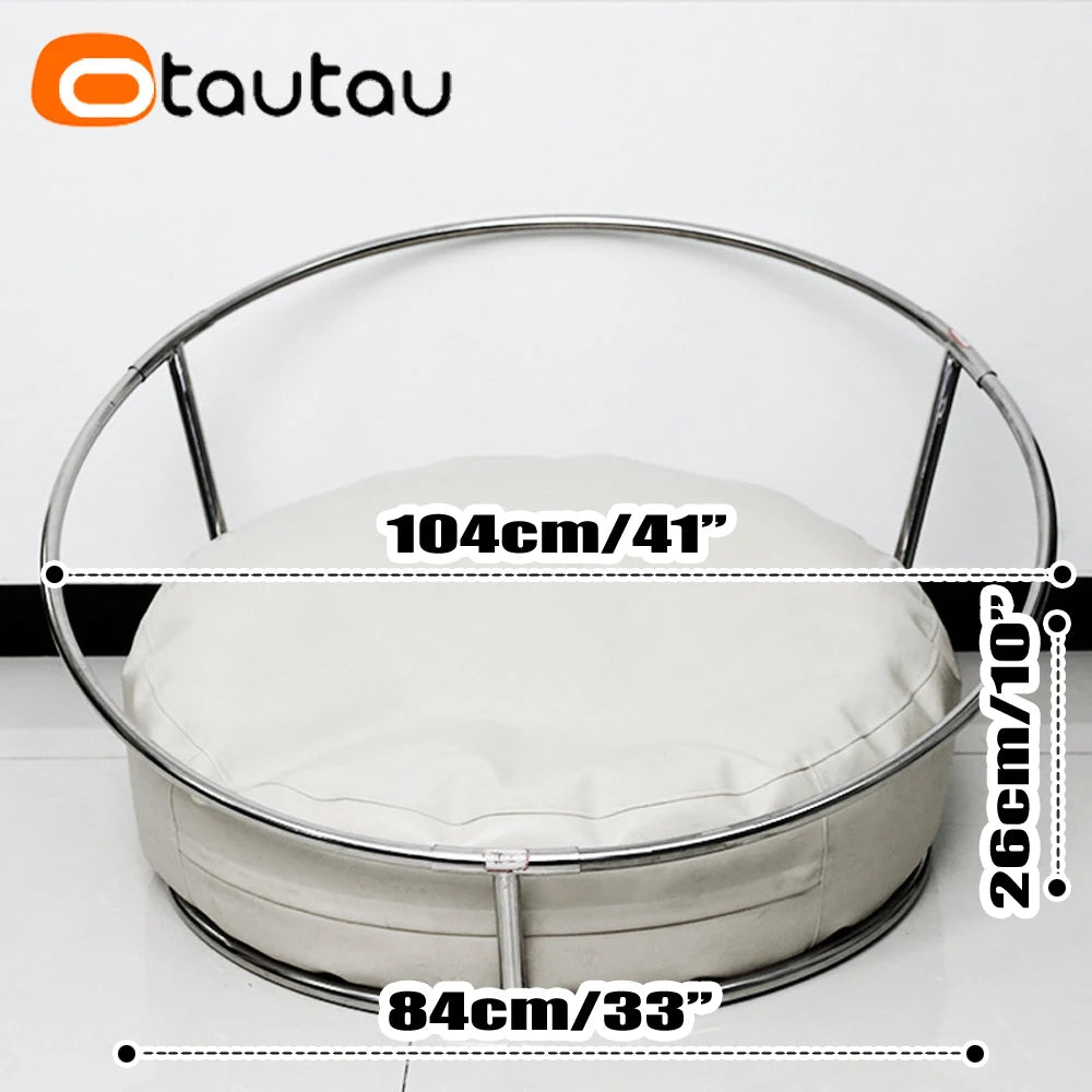 OTAUTAU Soft Faux Leather Round Bean Bag Pouf Cover Newborn Photography Accessories Props Ottoman Portable Rack Chair DD018