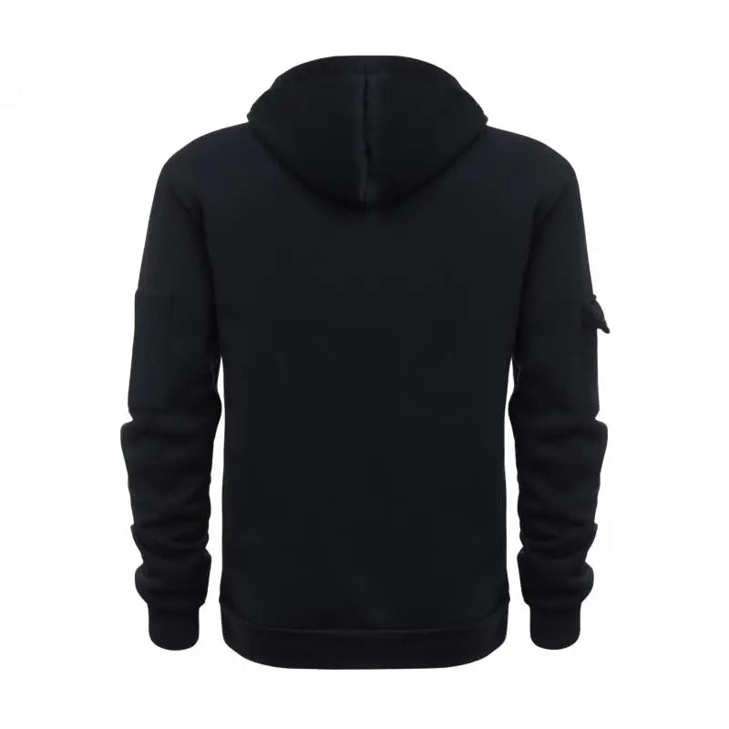 Autumn Winter Men's Hooded Hoodies Solid Long Sleeve Multi-Pocket Zipper Pullover Sports Sweatshirt Harajuku Casual Streetwear