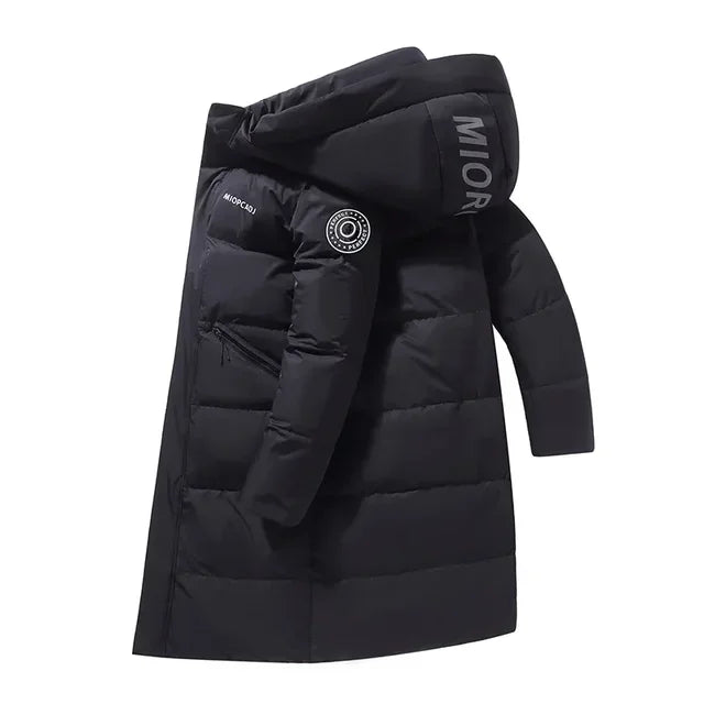 Men's Thick Hooded Down Jacket Cotton Polyester Winter Parka