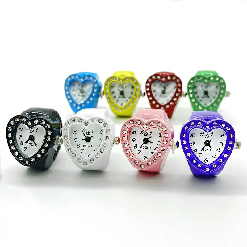 Reloj de dedo para mujer con estilo, diseño pequeño y delicado, con diamantes brillantes y moda elegante