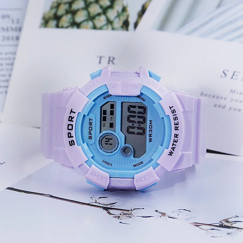 Relojes infantiles YIKAZE de moda, luminosos, resistentes al agua, con despertador, reloj electrónico inteligente para estudiantes, regalo para niños y niñas