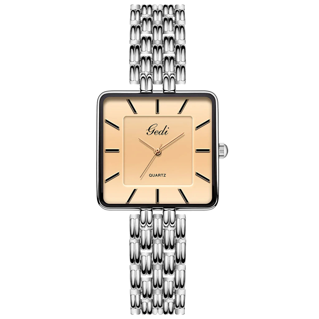 Ultra-Thin Waterproof Square Couple Watches Stainless Steel
