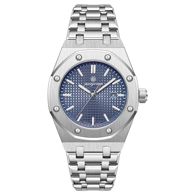 Reloj de pulsera personalizado PAAZOMU para hombre, reloj de cuarzo de acero inoxidable, resistente al agua, luminoso, con fecha, para hombre