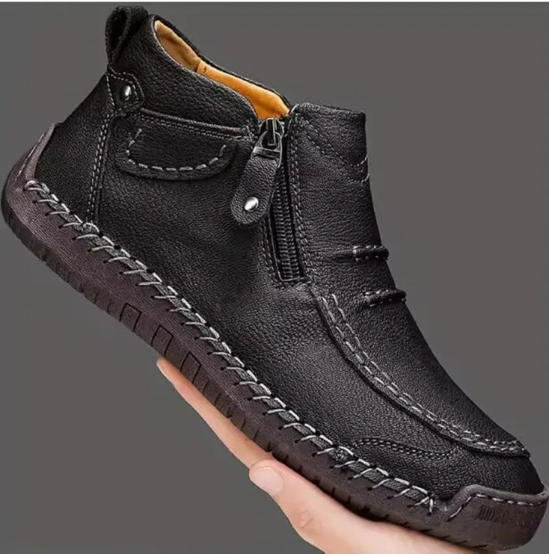 Men's Shoes Classic Handmade Leather Boots Fashion Outdoor Shoes for Men Ankle Boots Comfort Slip on Driving Shoes Men's Boots