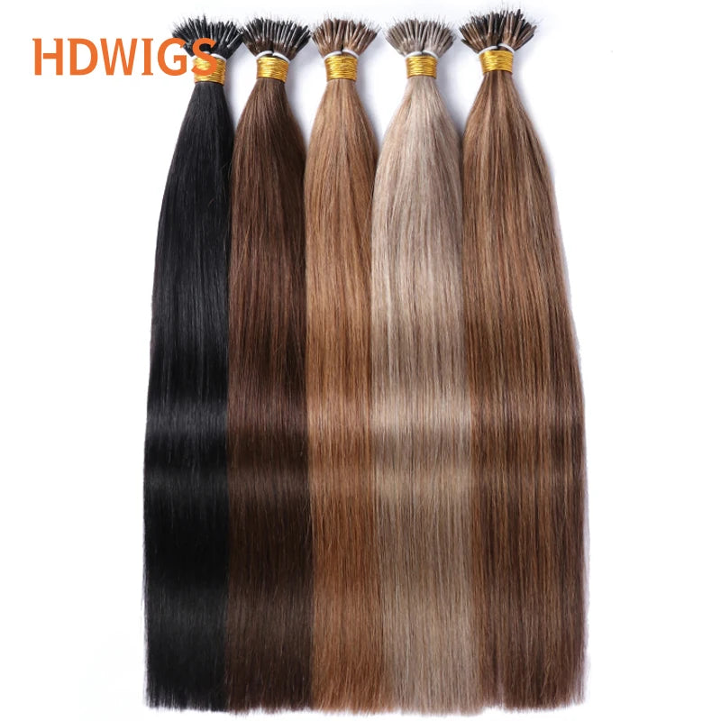 Nanoring Hair Extension Straight Real Human Hair Extensions for Women Micro Ring Link Hair Extensions Human Hair