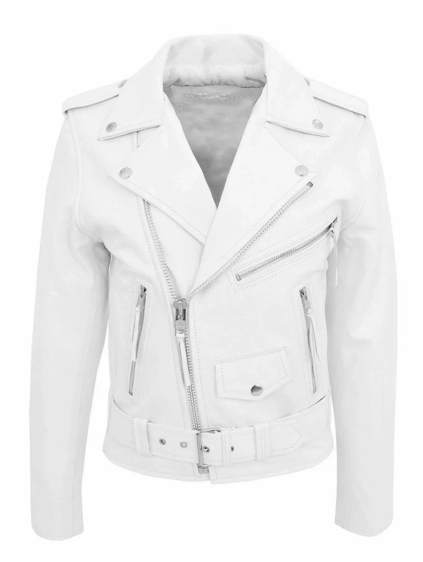 Chaqueta motera efecto piel