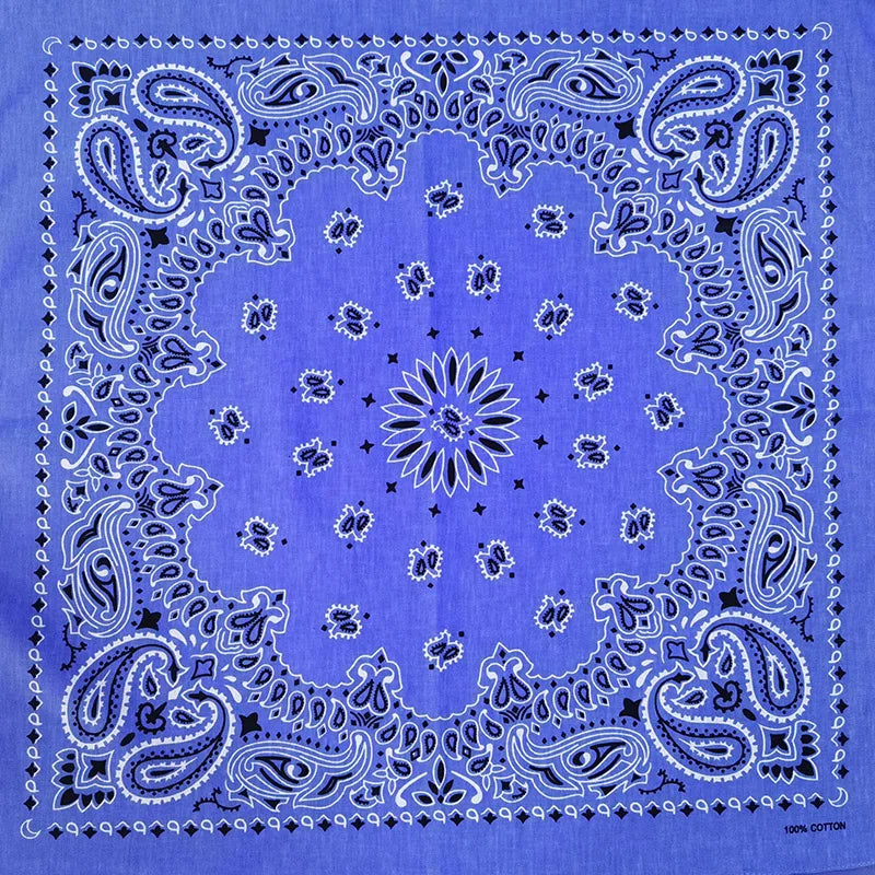 New Fashion Hip Hop 100% Cotton Bandana Square Scarf 55cm*55cm Black Red Paisley Headband Printed for Women/Men/Boys/Girls