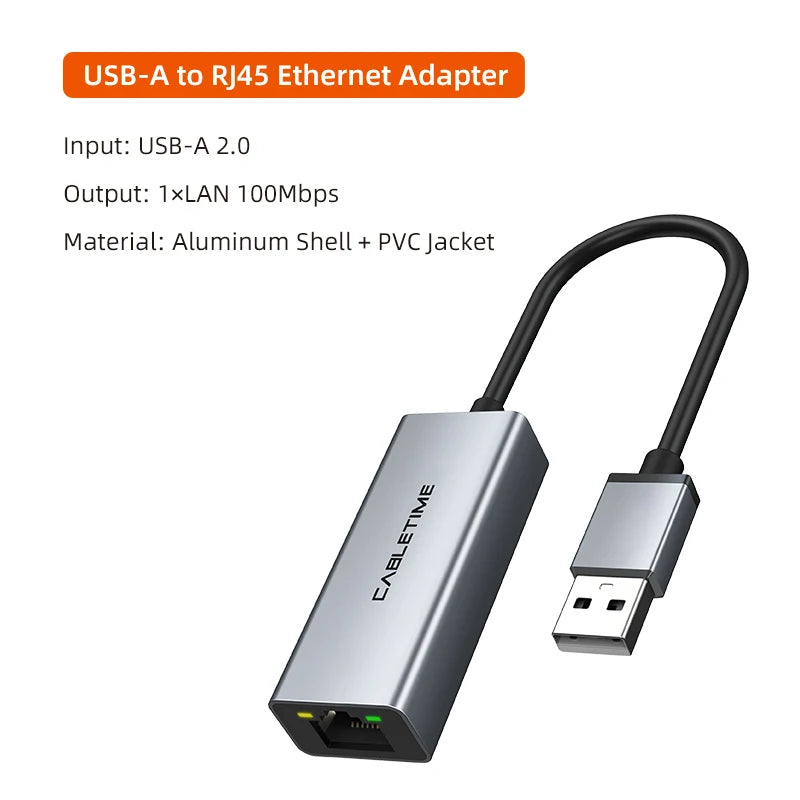 CABLETIME USB 3.0 Ethernet Adapter RJ45 Network Card 1000Mbps