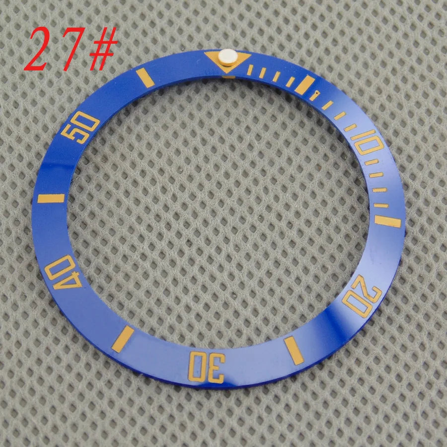 Inserto de bisel de cerámica negro, azul, blanco y verde de 38 mm para reloj automático para hombre Submariner de 40 mm