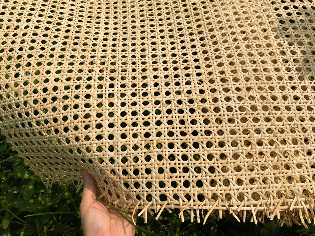 Natural Rattan Cane Webbing Roll 35/40/45/50cm Width Large Size Rattan Roll, Caning Material Rattan Fabric for Caning Projects