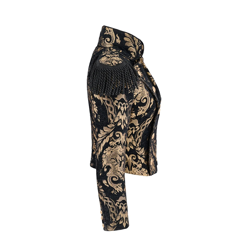 Victorian Women Renaissance Steampunk Brocade Colonial Jacket Set