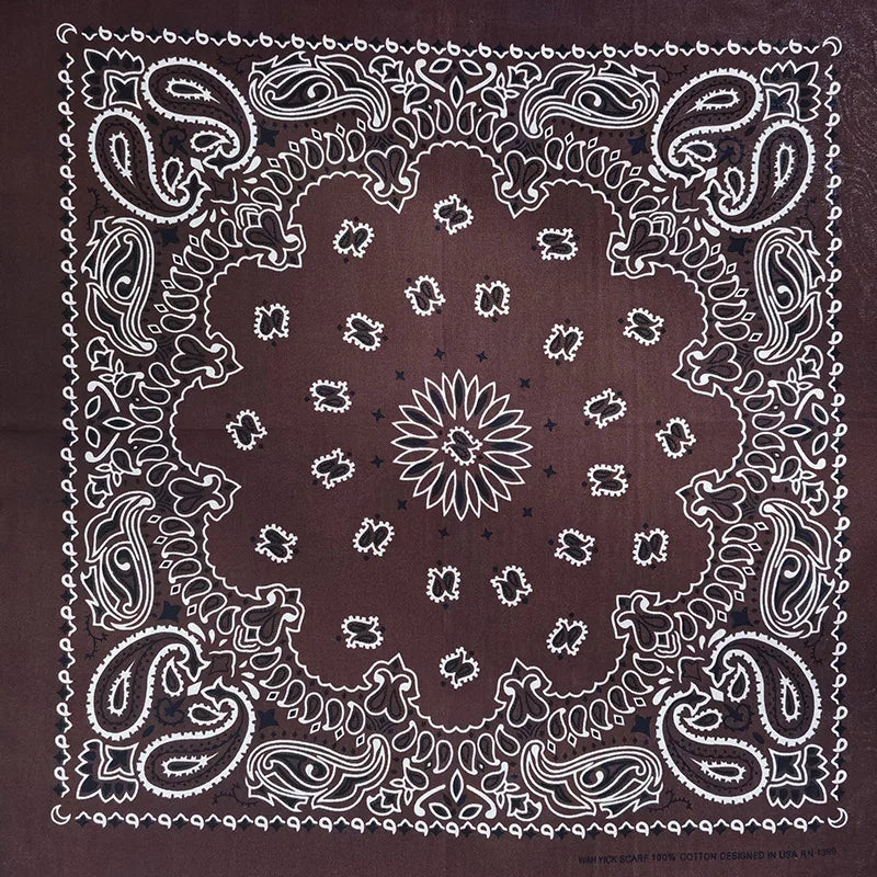 New Fashion Hip Hop 100% Cotton Bandana Square Scarf 55cm*55cm Black Red Paisley Headband Printed for Women/Men/Boys/Girls