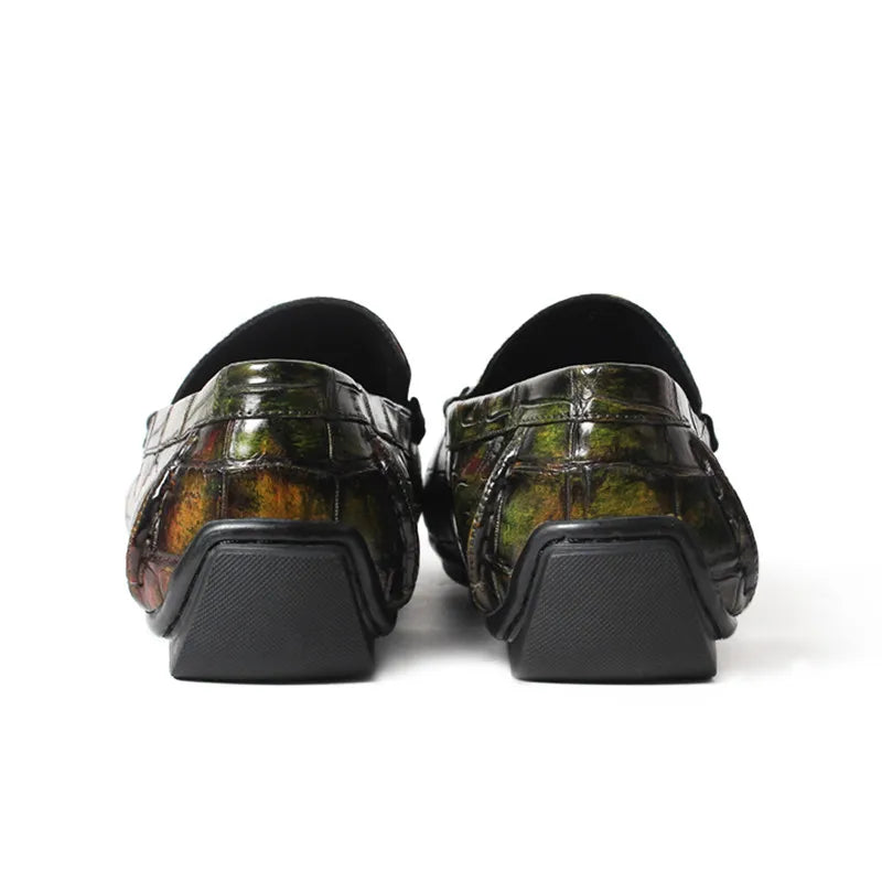 Zapatos casuales de piel de cocodrilo para hombre, zapatos Derby para hombre, duraderos, cómodos, transpirables y elegantes.