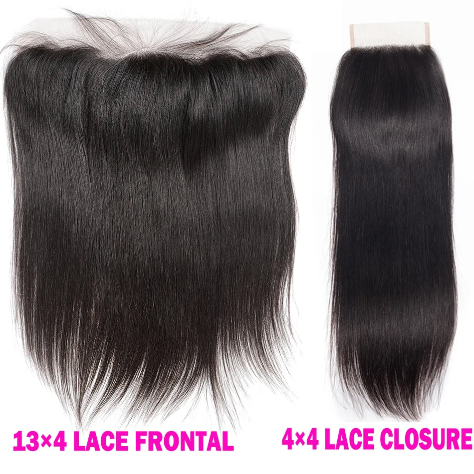 12A Lace HD Transparent Frontal 13x4 Water Wave 4X4 Closure Human Hair Brazilian Loose Closure Deep Water Kinky Curly Straight