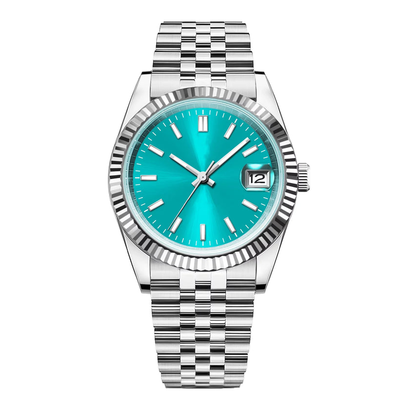 Męski zegarek z personalizowanym logo, mechanizm NH35, 36mm/39mm, szafirowe szkło, złoty zegarek, mechaniczny zegarek na rękę, wodoszczelność 100M, Reloj Hombre