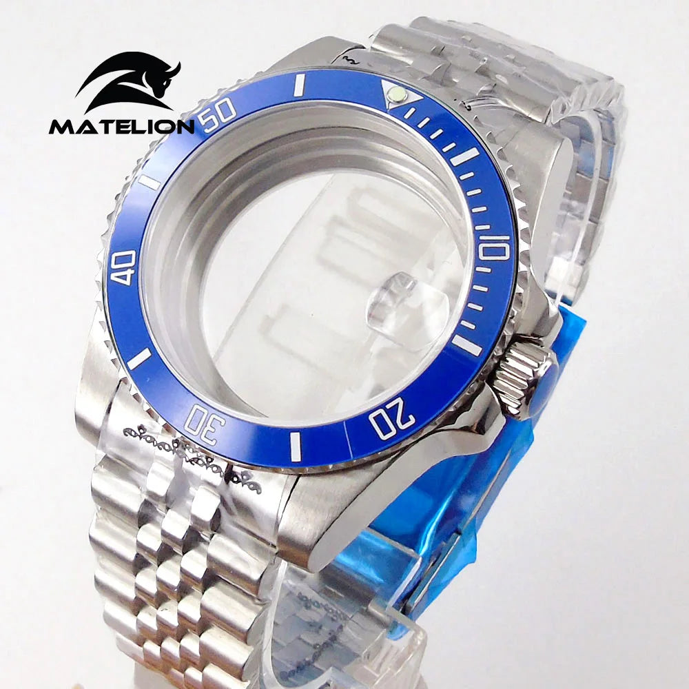 Koperta do zegarka Matelion 200M do nurkowania 40mm, pasuje do mechanizmów NH35 NH36 NH34 GMT ETA 2824 PT5000, bransoleta typu Jubilee, szkło szafirowe, zapięcie przesuwne