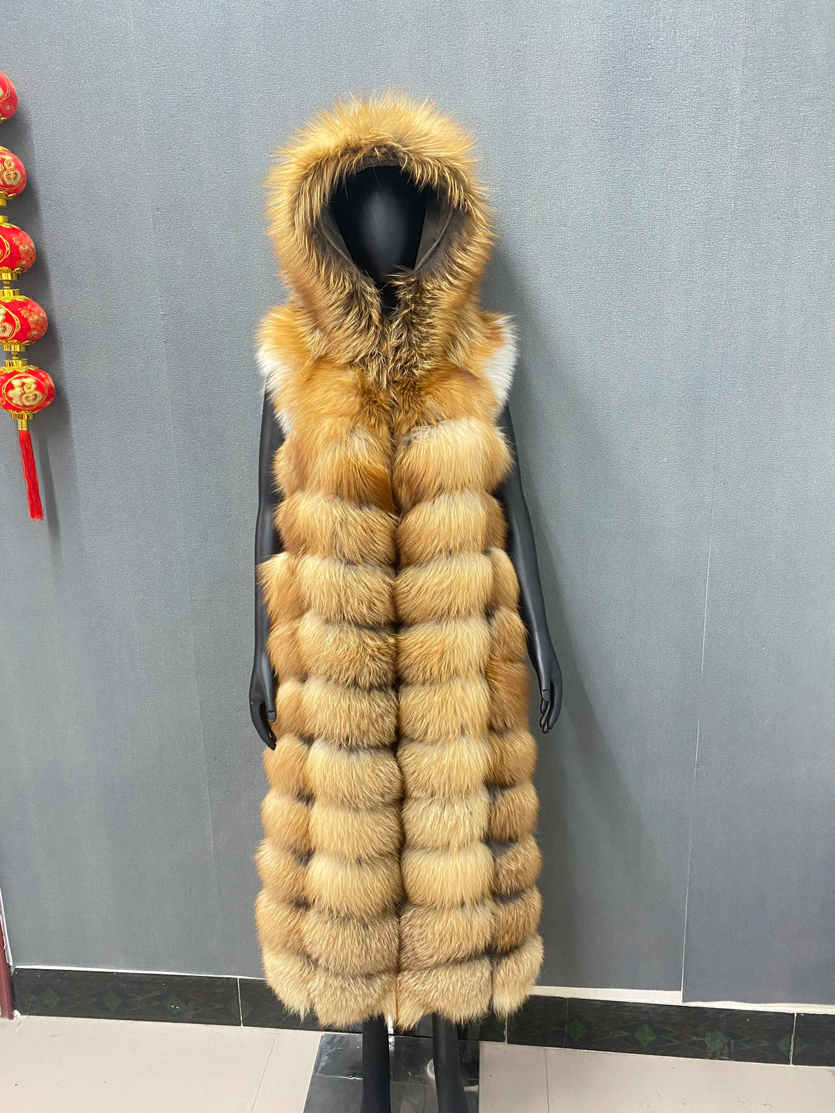 Lengthening Real Fox Fur Vest Natural Fur Coat for Jacket Female Coats Hood Waistcoat Long Fur Coats Real Fur Fox Vest Jacket