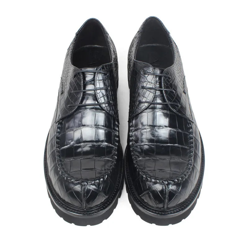 Zapatos de vestir para hombre de piel de cocodrilo - Duraderos, cómodos, transpirables y elegantes