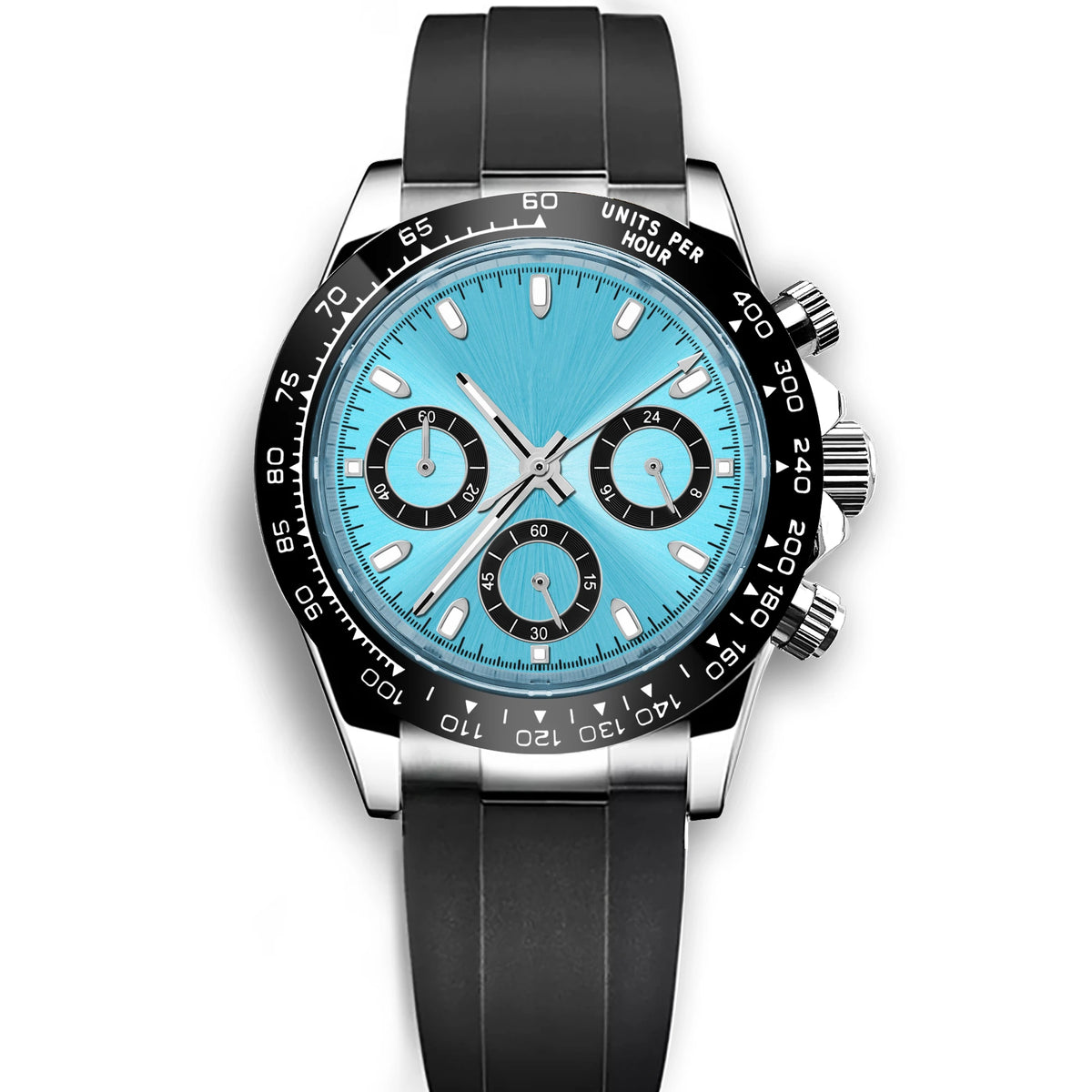 Corgeut Luxury Men's 39mm Quartz Watch Chronograph Sapphire Fashionable Trendy Stylish Sports Steel Band Wristwatch Custom Logo