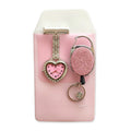 Glitter Peach Nurse FOB Watch Sparkle Pocket Watch Egg Jojo Pen Holder Heart Diamond Brooch Medical Clock Pink Graduation Gift