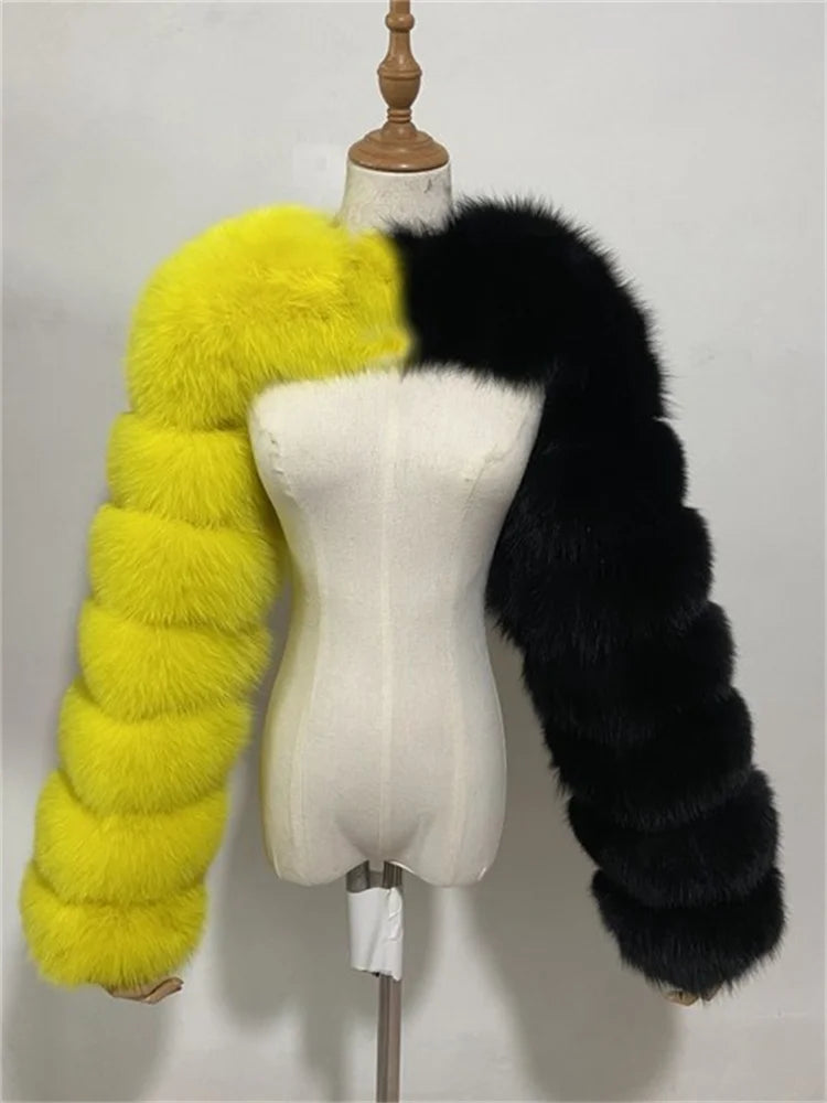 Vêtements d'hiver chauds 2022 manteaux en fausse fourrure rose noir femmes haut court à manches longues vestes en fausse fourrure gris blanc pour femmes en gros