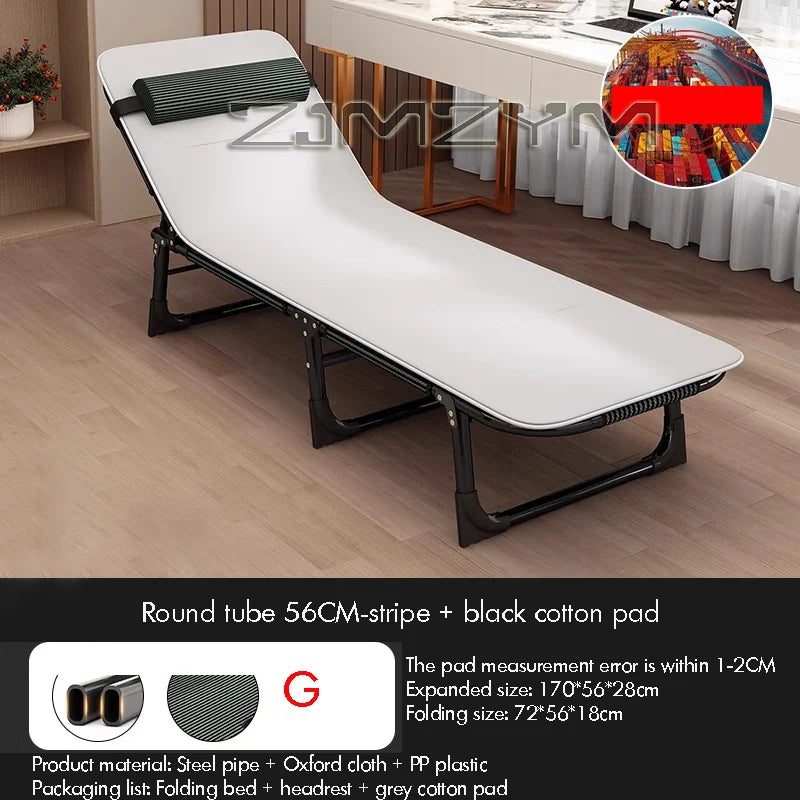 Portable Folding Recliner Single Bed with Metal Frame and Oxford Fabric